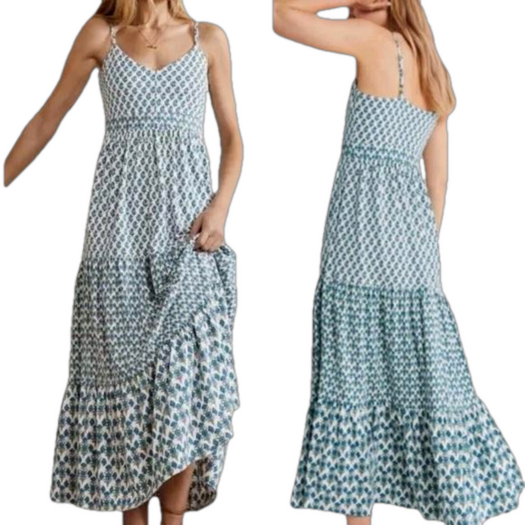 Boden Dresses & Skirts - BODEN New Strappy Jersey Maxi Dress Chesapeake Woodblock Bloom Size 12 Feminine